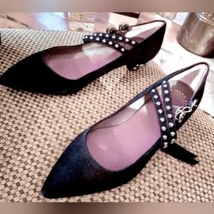 Marc Jacobs Suede Leather, Studded Mary Janes $348